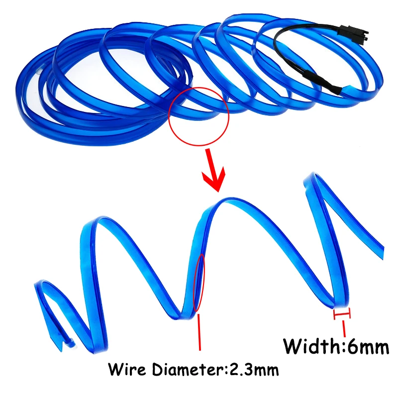 3M Atmosphere Lamp EL Cold Light Line With USB DIY Decorative Dash Board Console Auto LED Ambient Light Car Interior Accessories