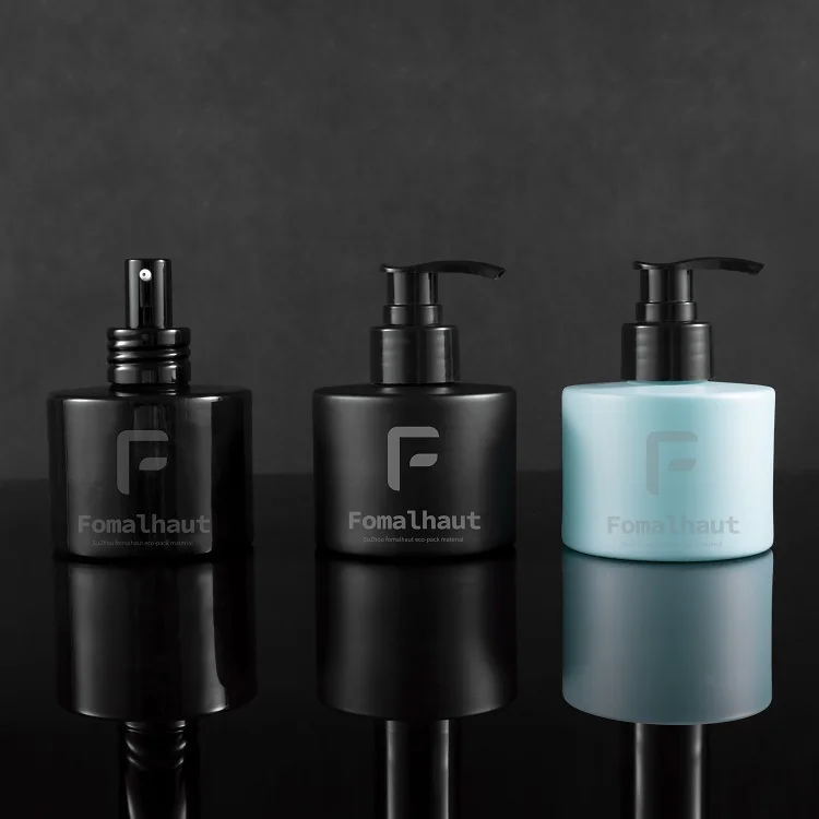 Environmentally Friendly Recycling Customized Printed Logo 150ml Glass Pump Bottle Cosmetic Packaging For Lotion