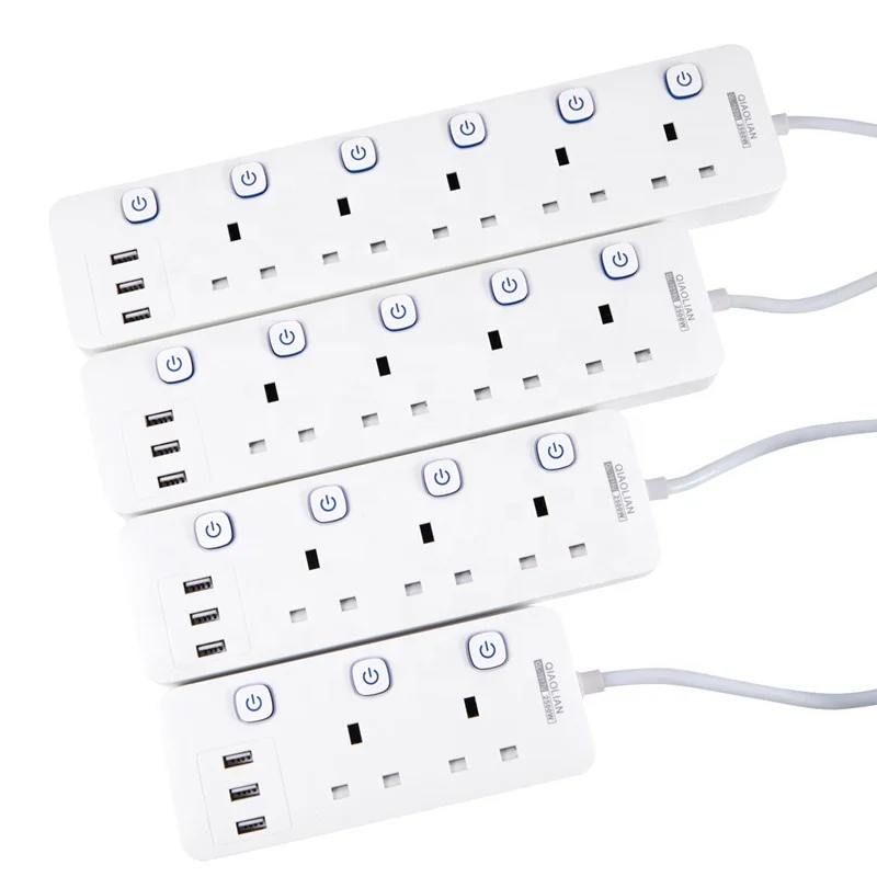 USB 5-bit universal sockets  multi-function home office high-power sockets   2m extension cord wiring board