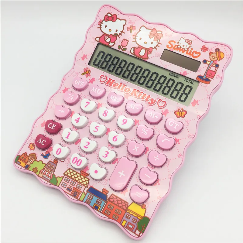 KT cat кота из мультфильма машина калькулятор 12 цифр электронный компьютер Солнечный арифметики офиса большой удобная кнопка