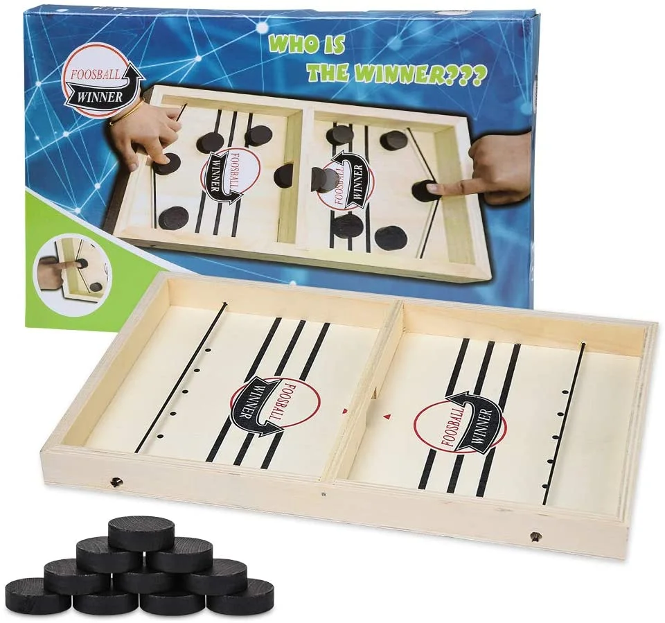 Sling puck Game Wood Bounce Foosball wooden set paced board Toys Fast large sling puck game foosball winner board game