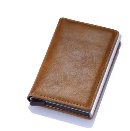 Top Seller Men Aluminum Metal Slim Minimalist Slim metal NFC card  Holder Front Pocket Automatic Pop Up Wallet For Gifts