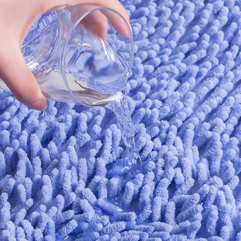 
Top Soft Shaggy Non-slip Microfiber Doormat Bathroom Rugs Bath Mats Shower Rugs 