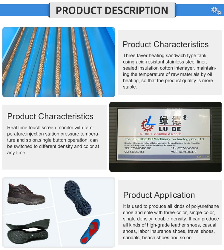 Semiautomatic PU Polyurethane Shoe Sole Injection Molding Machine