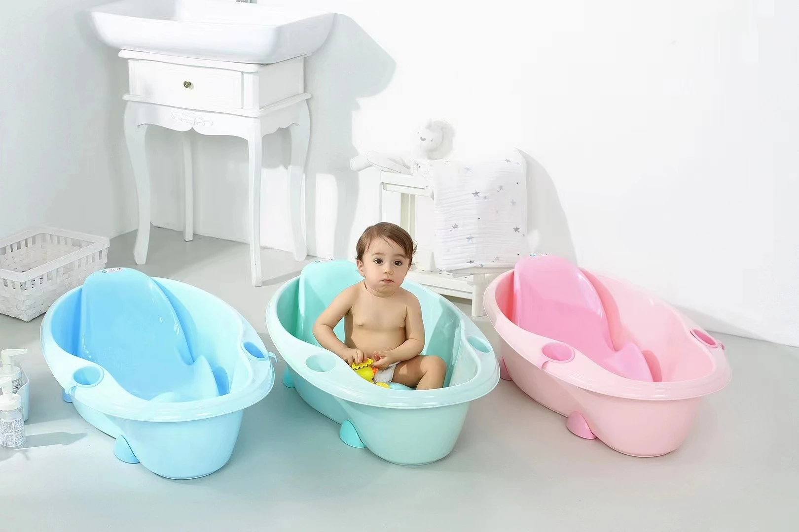 Large Baby Bath Basin Newborn Baby Children Bath Bucket Seat