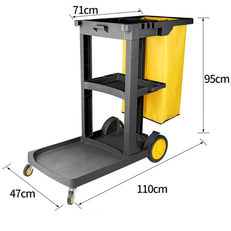 Hotel Room Service Housekeeping Janitorial Supplies Plastic Cleaning Trolley