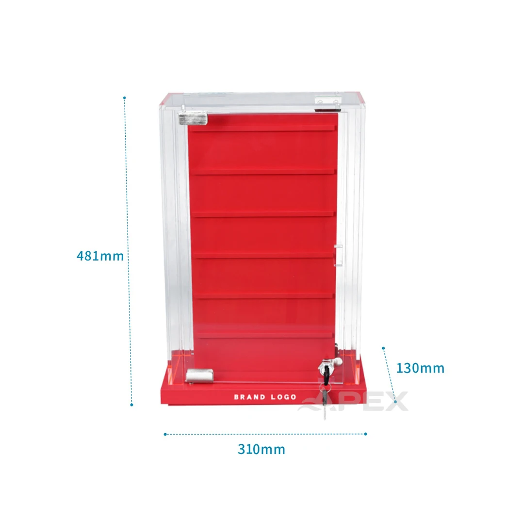 APEX Fashion Jewelry Clear Displays Acrylic Rotating Jewelry Display With Key Lock