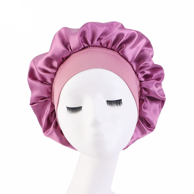 Satin Silk Bonnet for Sleeping  Bonnets for Black Women Bonnet for Sleeping Large Sleep Cap Wide Soft Band Bonnet for Curly Hair