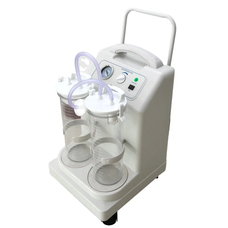 Medical Portable mobile electrical aspirator High duty Vacuum lipo surgical suction Machine with Pastics bottles