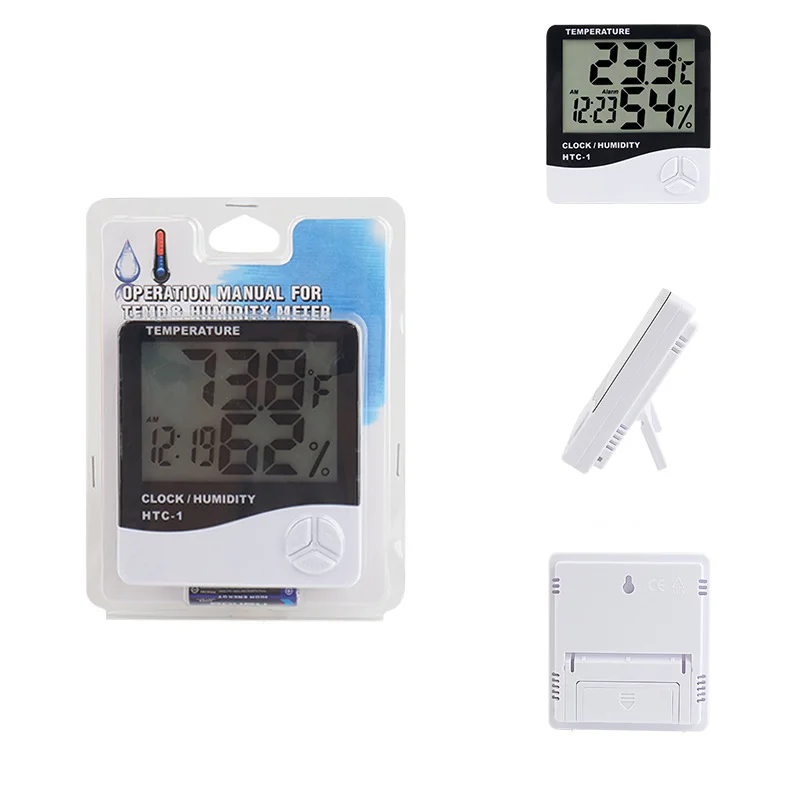 LCD Electronic Temperature Humidity Meter Indoor Room Digital Thermometer Hygrometer Weather Station Alarm Clock