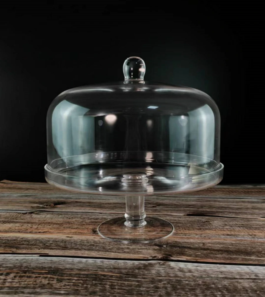 Wholesale custom handicraft modernity style cake stand glass dome cake cover for home and cake decor