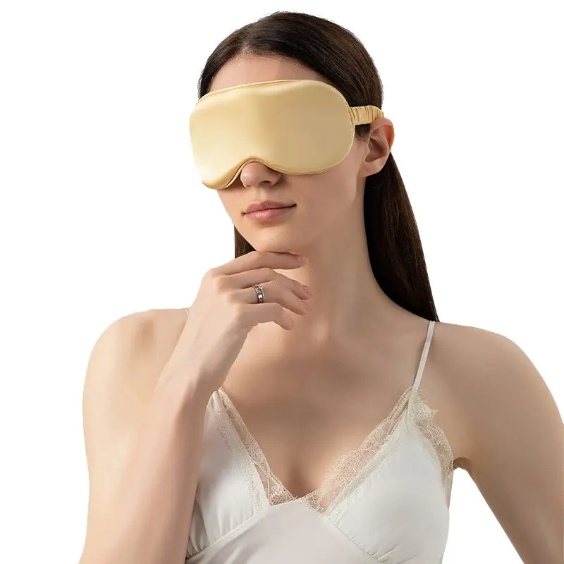 Luxury imitation silk contour sleep mask eyelash extension contour 3d satin silk eye mask