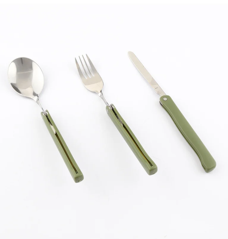 Складной нож, вилка, ложка, комбинированная посуда для кемпинга на природе, многофункциональный нож из нержавеющей стали, портативный съемный