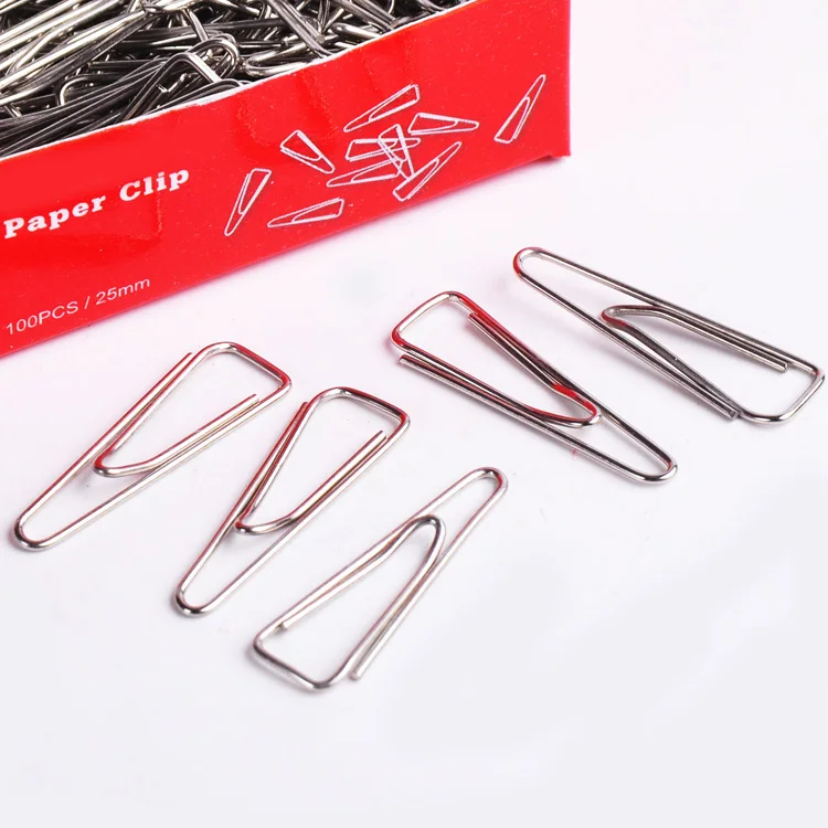 Paper clips with 25mm triangle economy metal paper clips