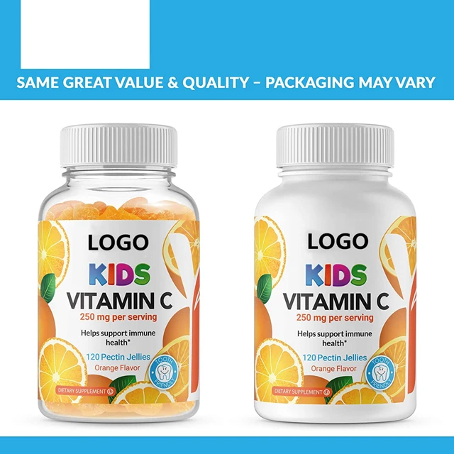 Hot selling private brand wholesale price vegan orange-flavored meal 60 capsules vitamin C gummies