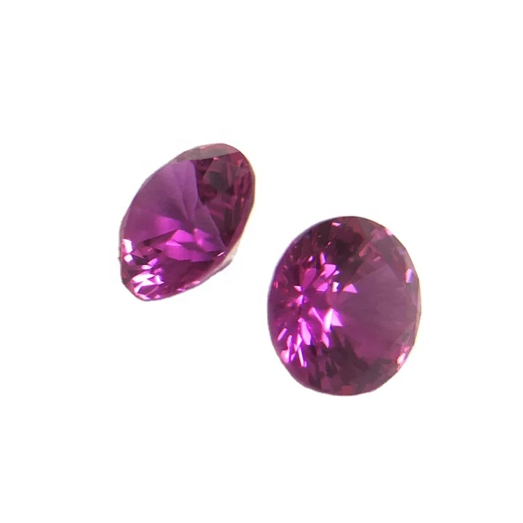 3# niel gems shape prices of loose stones pink sapphire rubine cut synthetic corundum rubies round ruby