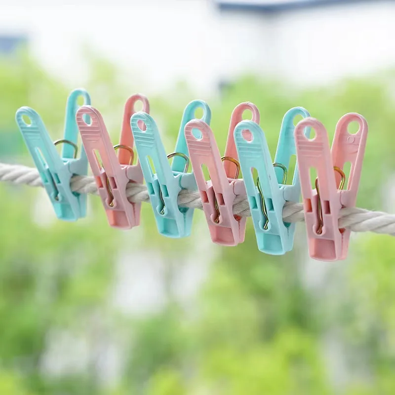 FS204 30 Windproof Clips Clothespins Underwear Socks Plastic Clips with Storage Baskets Quilt Clothes Drying Clips Wholesale
