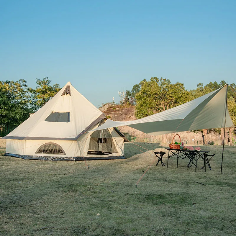 ABRIS Waterproof Cotton Canvas Family Bell Tent for Camping Outdoor Pyramid tent polyester cotton tent