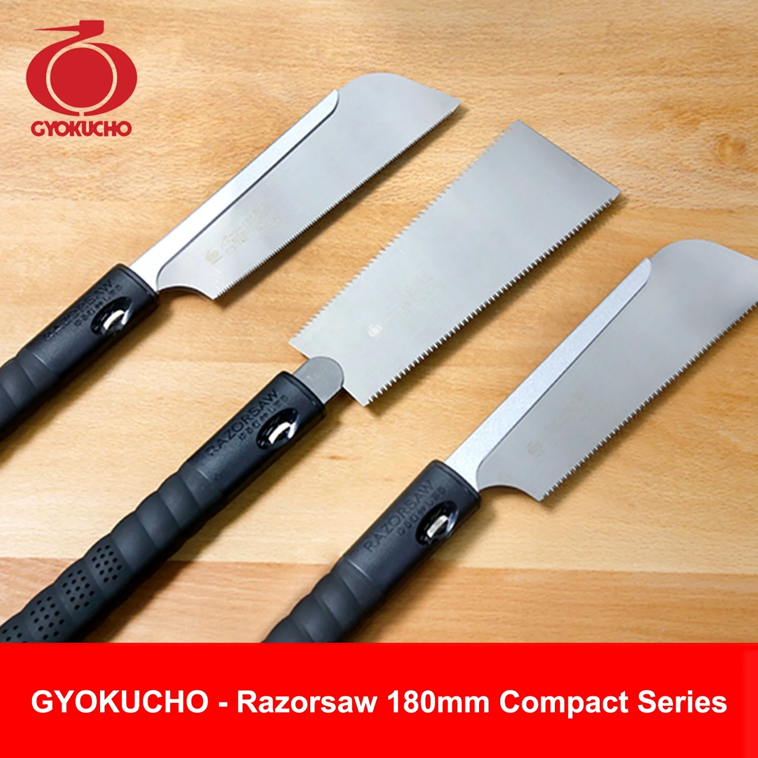 GYOKUCHO - Razorsaw 180mm Compact Series with Replaceable Blade and Rubber Handle