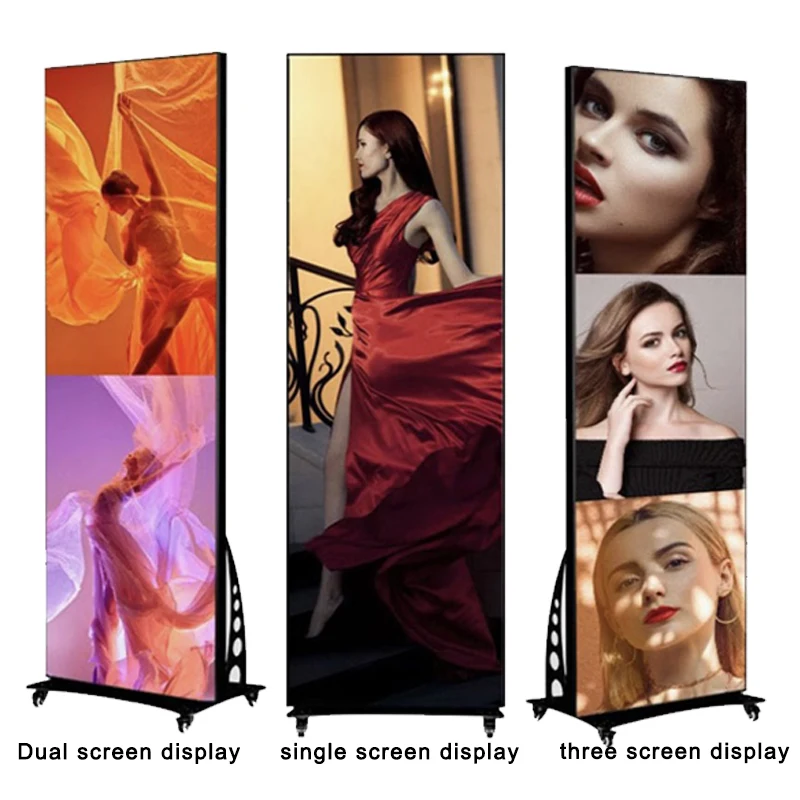 Popular Indoor full color led Poster Standing Screen P1.8  P2 p2.5 LED Mirror screen 4G wifi led Advertising Screen