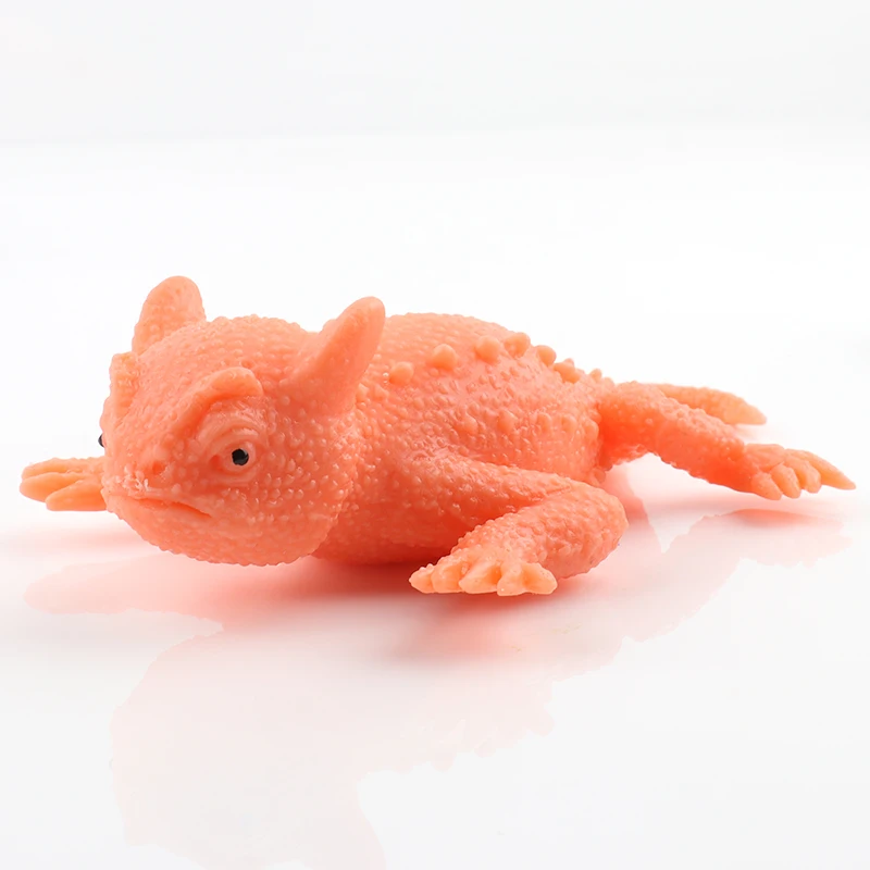 Mini Rubber TPR Super Stretchy With Learning Study Card Gift Bag Realistic Lizard Figure Bathtub Squishy Toy