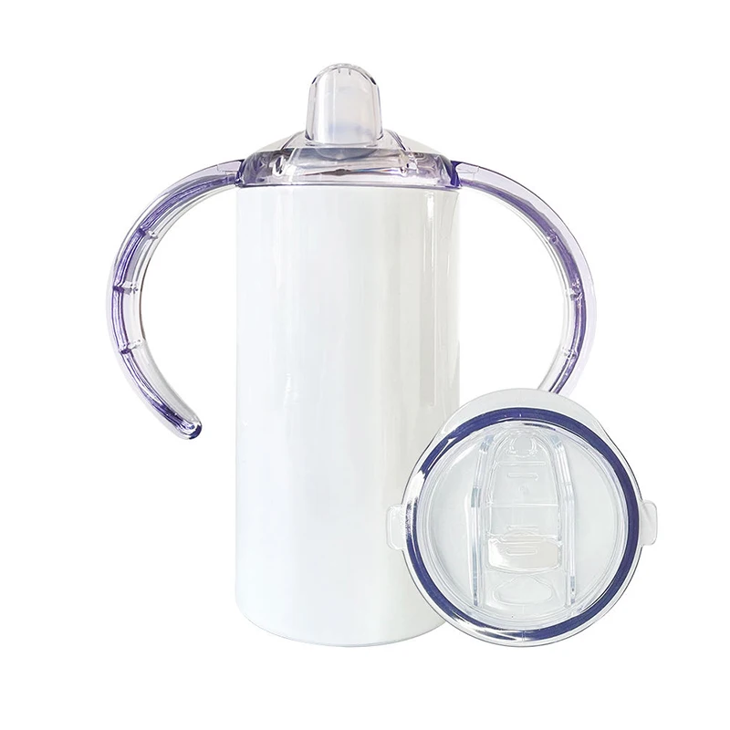 usa warehouse 12 oz Straight double wall Insulated Stainless Steel white Straight kids baby sippy cup sublimation kids tumbler
