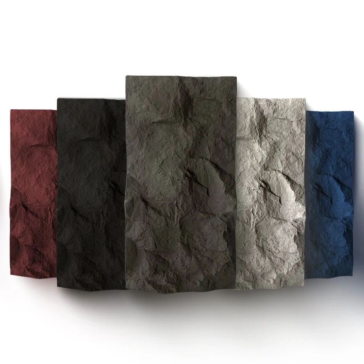 Hot Sale Hard Mushroom Pu Rock Stone Wall Panel Luxury Outdoor Artificial Pu Faux Stone Wall Panels Exterior 3D Wall Cladding