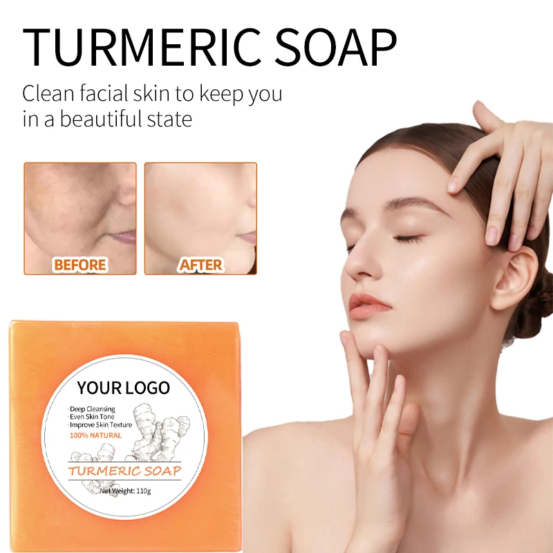 Private Label Natural Anti Acne Soap Handmade Wholesale Kojic Acid Lemon Skin Whitening Turmeric Handmade Soap