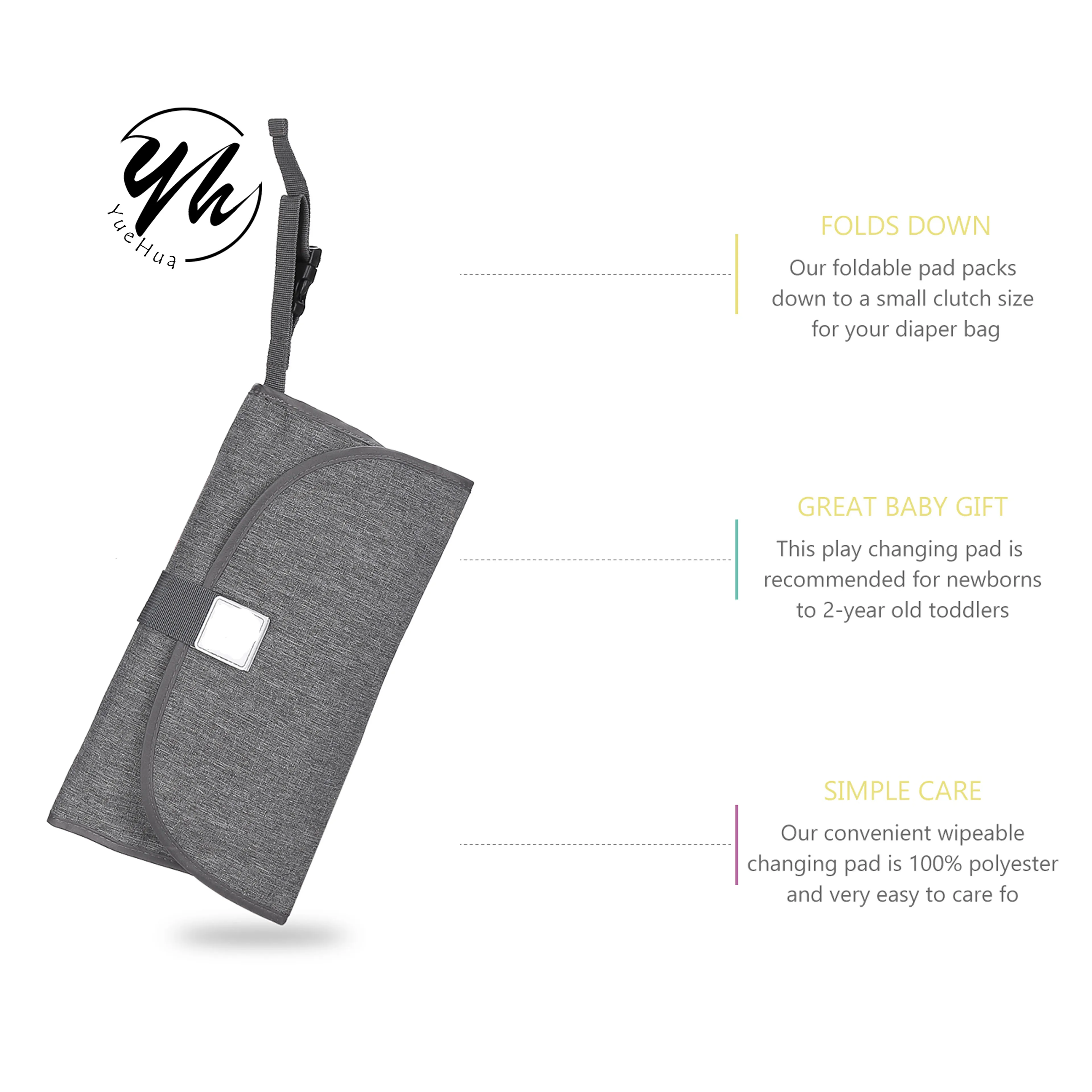 Infant Baby  Diaper Clutch Water-resistant Travel Diaper Changing Pad  For Baby Diaper