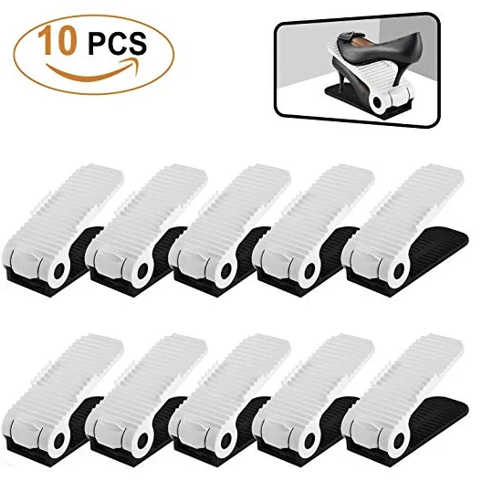 plastic white and black Shoe Slots Organizer Space Saver(SW2018052)