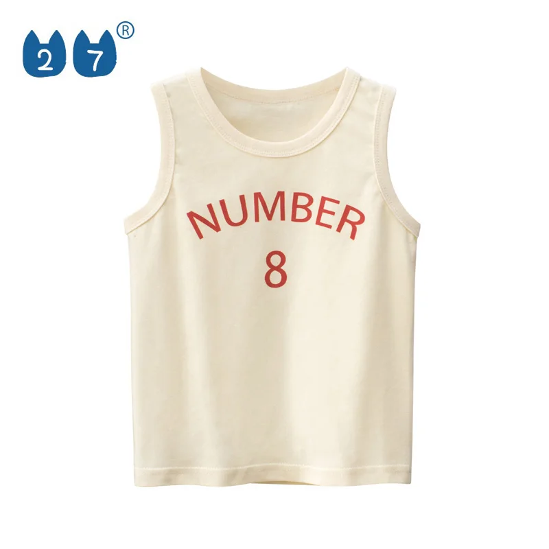 Children Vest Boy 100% Cotton Cartoon Undershirts Sleeveless Kids T Shirt Tank Tops