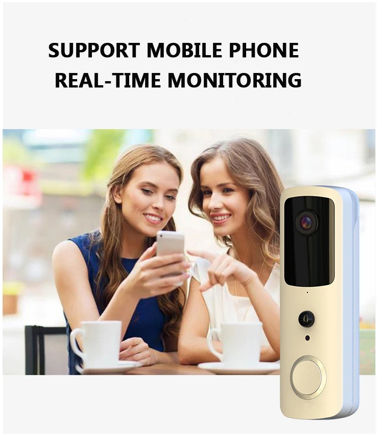 
WaterProof IP54 Mini smart doorbells 1080p hd wireless wi-fi video door Phone with Tuya APP 