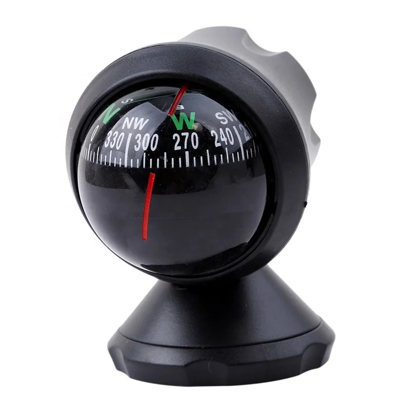 High Quality 1Pc 360 Degree Rotation Waterproof Vehicle Navigation Ball Shaped Car Compass with Suction Cup