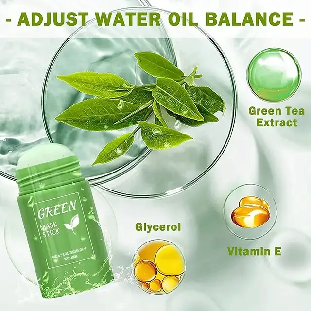 Clay Mask Stick Deep Cleanising Organic Mud Eggplant Purifying Whitening Green Tea Face Clay Mask Stick