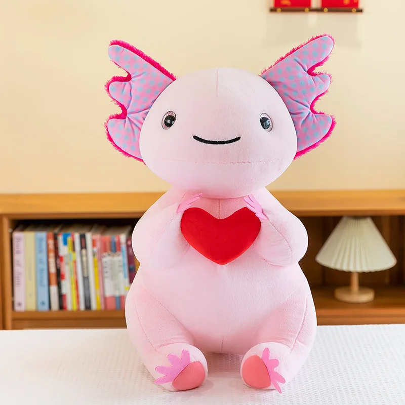 2025 Axolotl Stuffed Animal with Heart Giant Axolotl Plush For Christmas Day Gift For Kids
