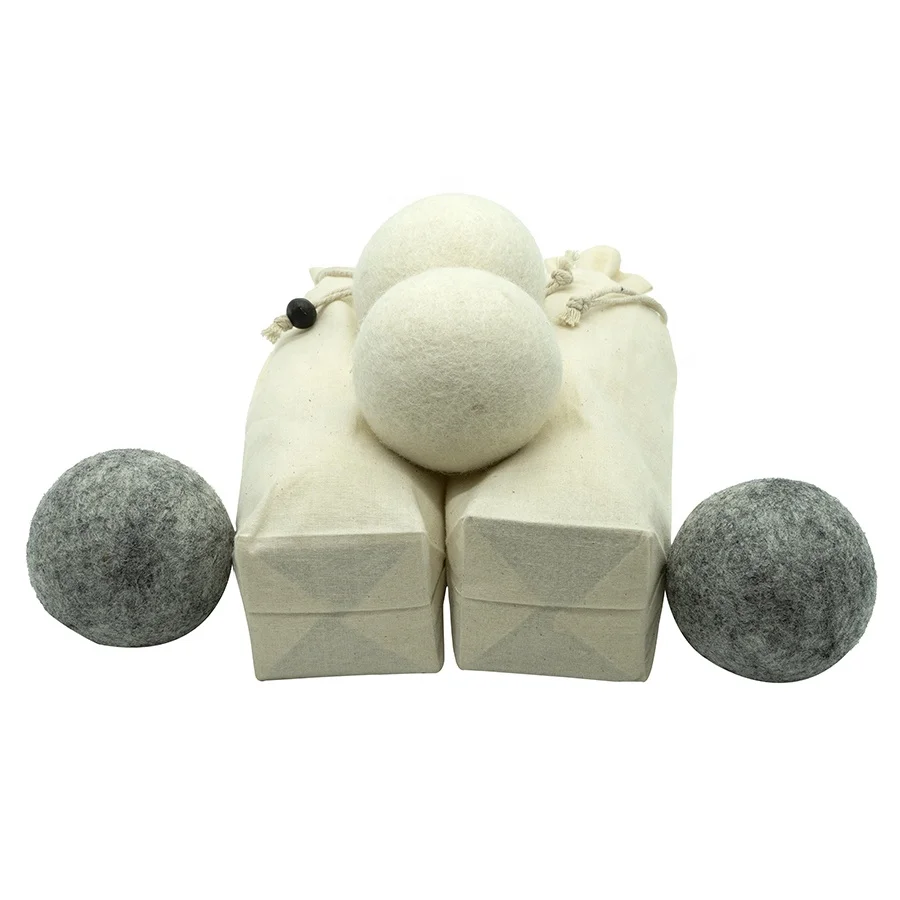 6 Pack Premium Reusable Natural Baby Preferred Soft and Gentle Clothes and Skin Wool Dryer Balls 6pcs XL Organic New Zealand Bag