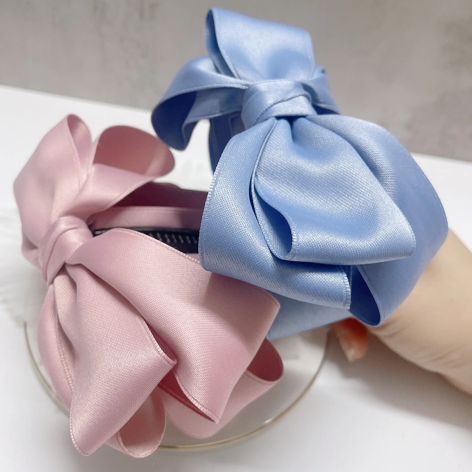 High Ponytail Hair Clips For Girls Sweet Bowknot Ribbon Banana Clip Hair Tie Hair Accessories Gift Women Hairpin Scrunchies