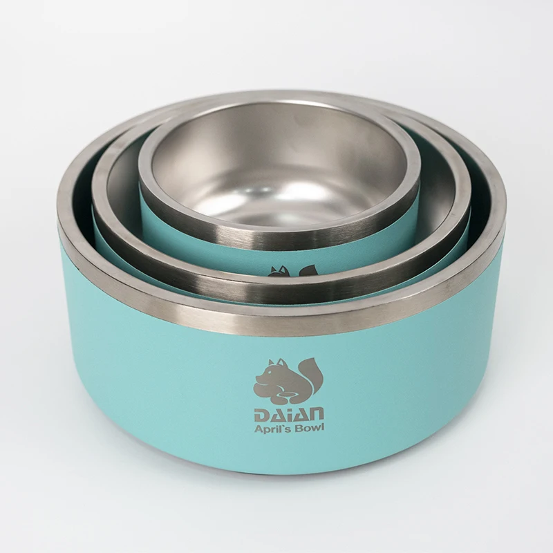 BPA Free Food Grade 304 Stainless Steel Dog Bowl 18oz 32oz 64oz Non-Slip Travel Pets Feeder Bowl