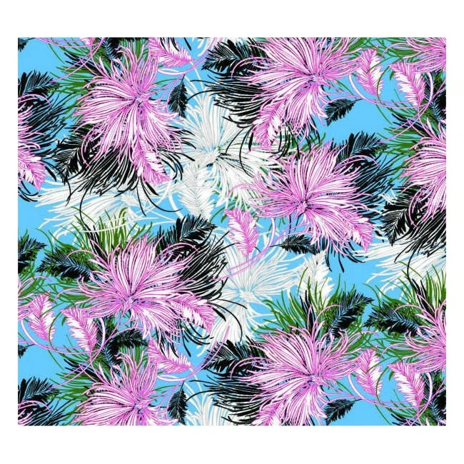 Fashion Design Custom Printed Knitted Stretch Single Jersey Fabric with Wicking Anti microbial Function