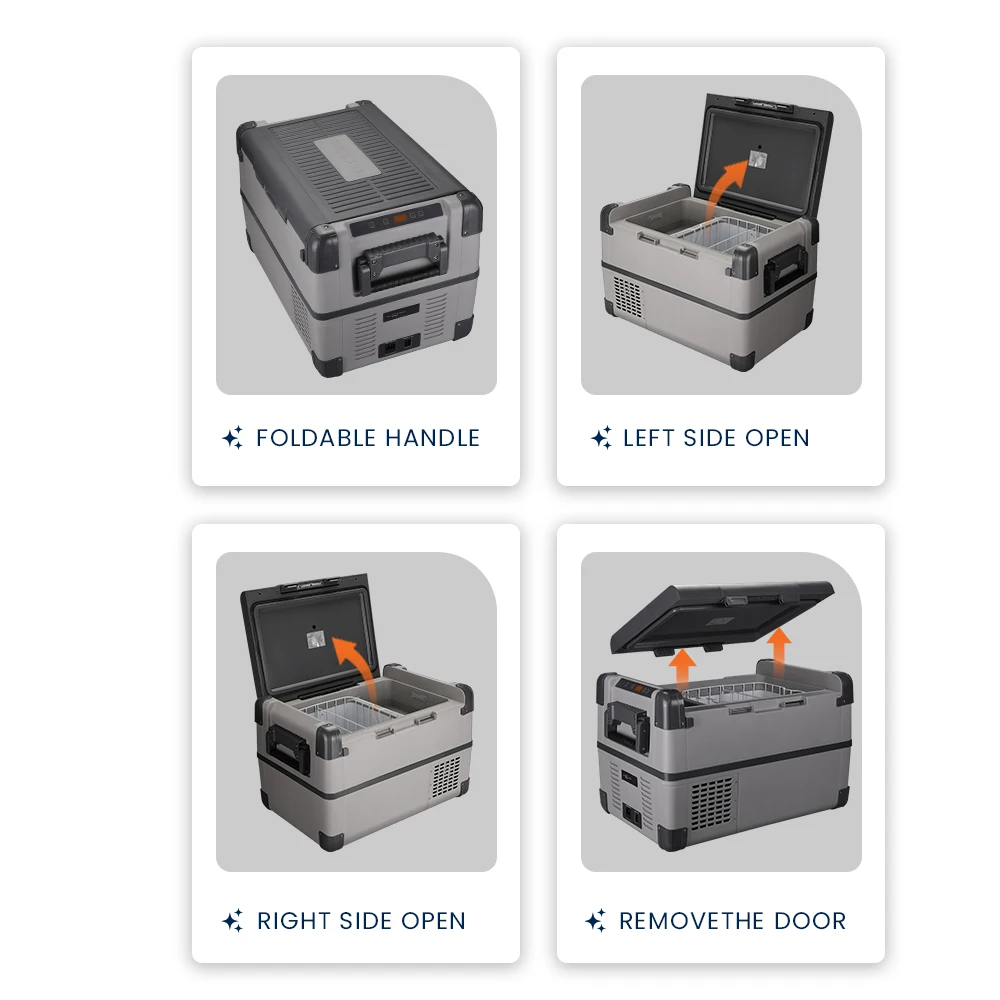 Portable 12v Dc Mobile 40litre Capacity Caravan 4x4 Fridge Car Accessories CE Grey Fridge Compressor Prices 60W Car