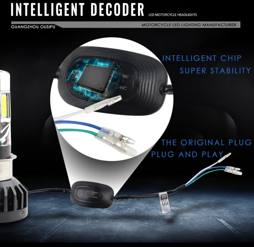 Motorcycle Signal Lights 35W 6 Sides Cob Chip Headlight Led Position Light 12V 6Led Bajaj Boxer Lighting System