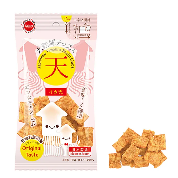 Japan original taste crispy tempura squid chips mix seafood snack