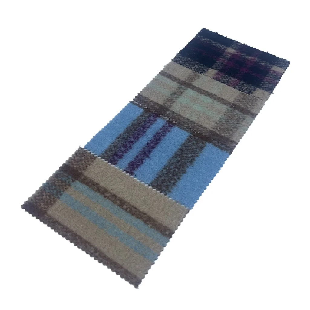 Fabric Supplier Manufacturing Woven Jacquard Brush Plaid Tweed Wool/Polyester Fabrics For Clothing 2124