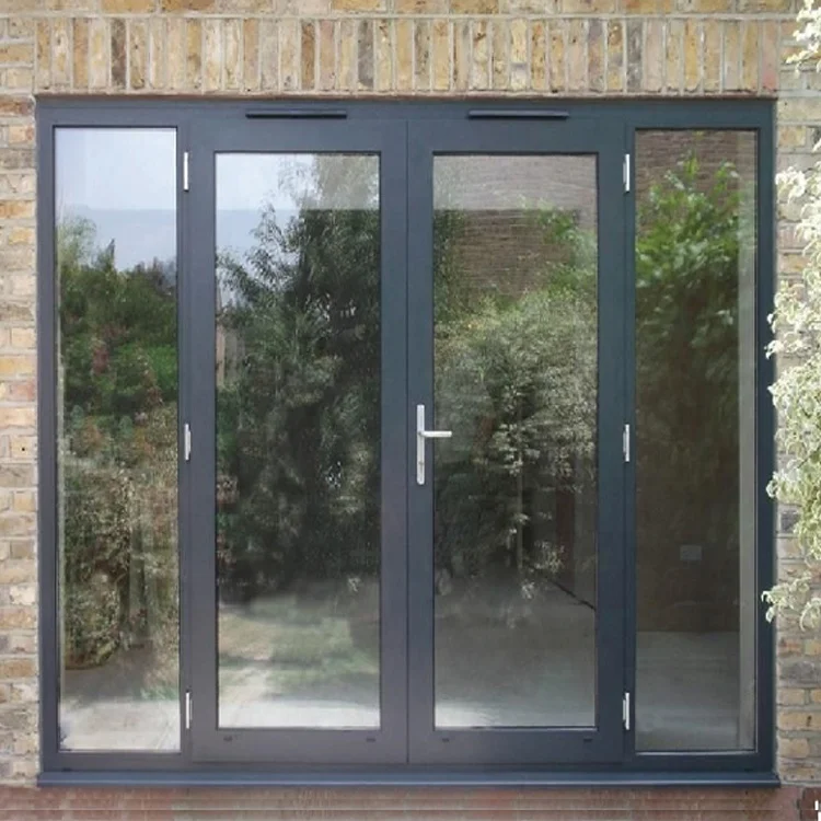 Exterior Aluminium Hinged Patio Doors / Casement Doors External Aluminum Glazed Front Doors