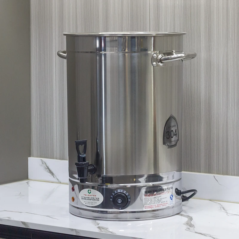 Commercial Water Urn Big Capacity Electric Heating Insulated Hot Water Bucket Stainless Steel Water Boiler With Dispenser