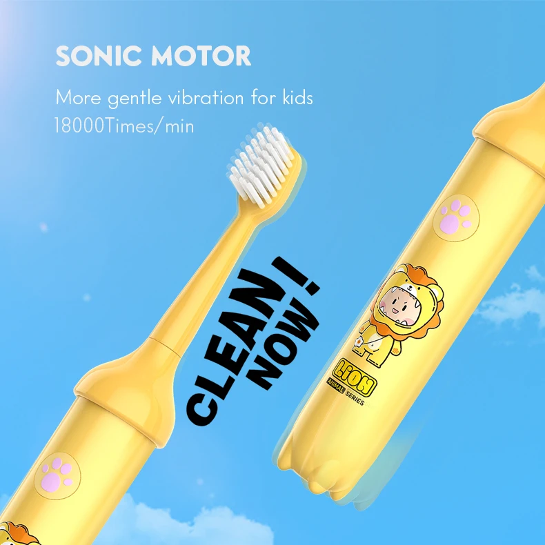 LULA Beauty OEM Adorable Kids Electric Toothbrush Oral Hygiene Soft Bristles Sonic Electric Toothbrush for Children Age of 4+