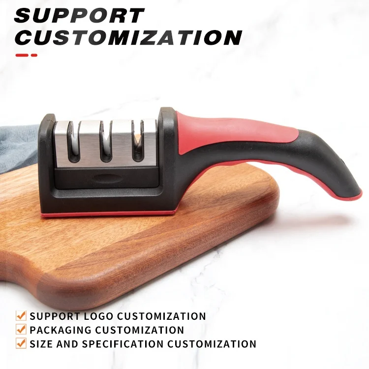 Professional 3-stage Knife Sharpening Tool With Soft Grip Handle Kitchen Knife Sharpeners Kitchen Knife Accessories