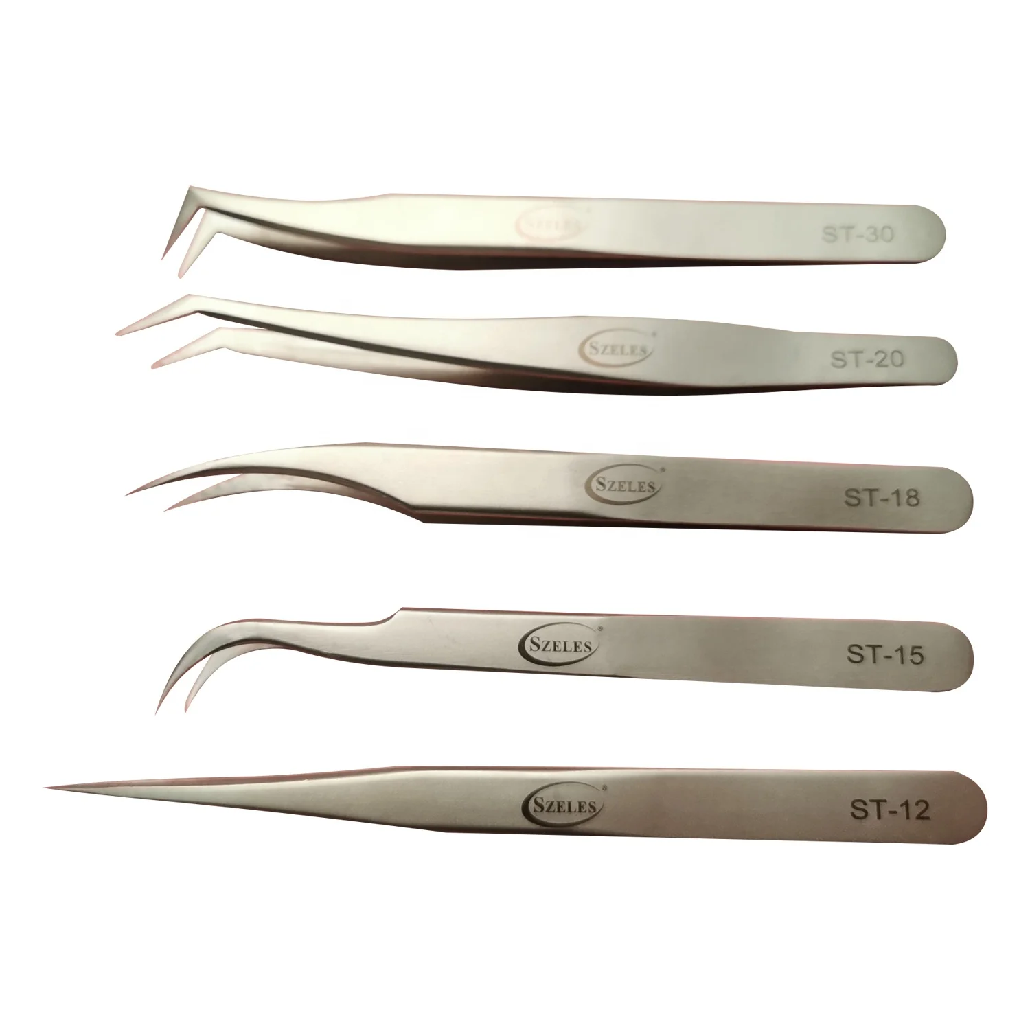 Curved TweezersStraight Tweezers japanese stainless steel lash tweezers set stainless steel false lash tweezers