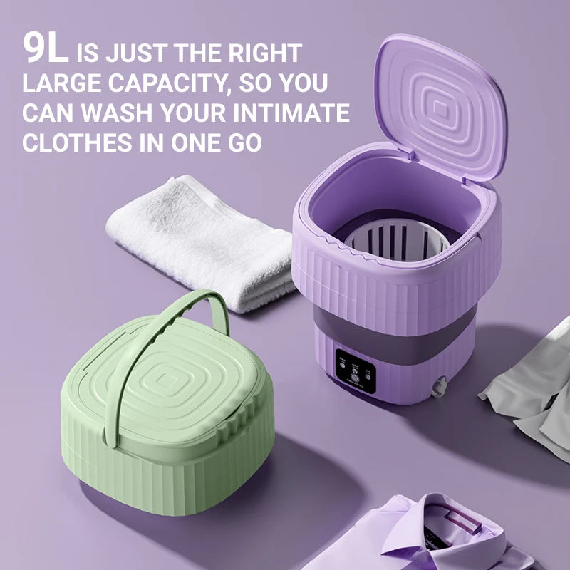 Electric Portable Mini Folding Washing Machine Baby Clothes Underwear and Dryer