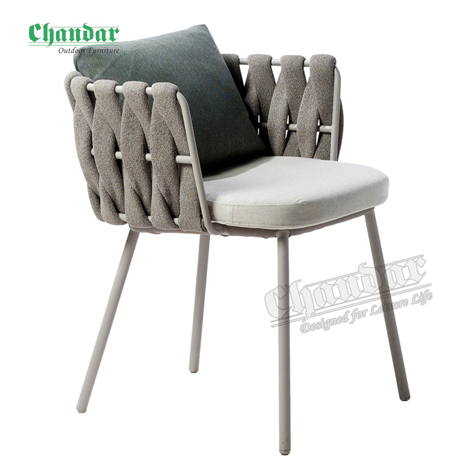 Leisure Furniture Outdoor Balcony Garden  Rope Dining Set Webbing Dining Chair